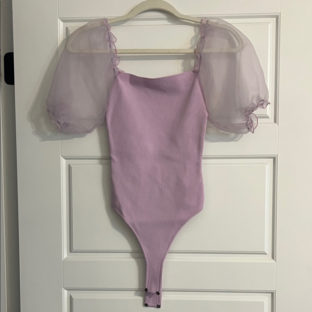 Kids Lavender One Piece with Puff Sleeves